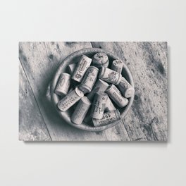Collection of Corks. Metal Print | Bowl, Black And White, Wood, Digital, Wine, Champagne, Photo, Wooden, Cork, Corks 