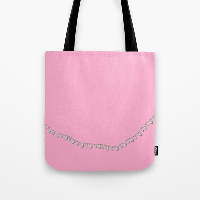 Vintage Beads on Pink Tote Bag