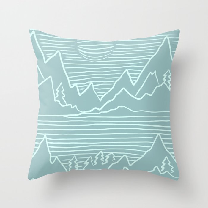 A Perfect Adventure - Outdoor Abstract Mint Throw Pillow