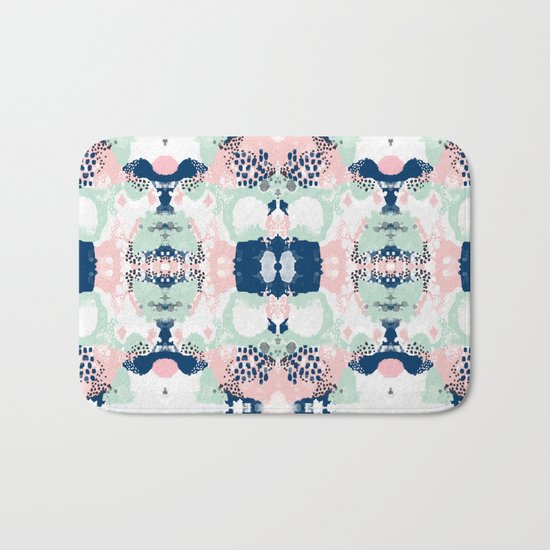 Kimmie - abstract painting modern hipster trendy urban city painterly boho home college dorm decor Bath Mat