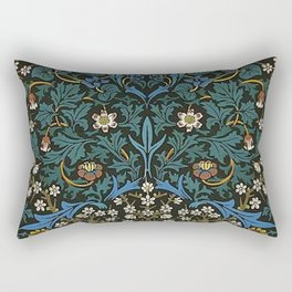 William Morris Vintage Blackthorn Green Blue 1892 Rectangular Pillow