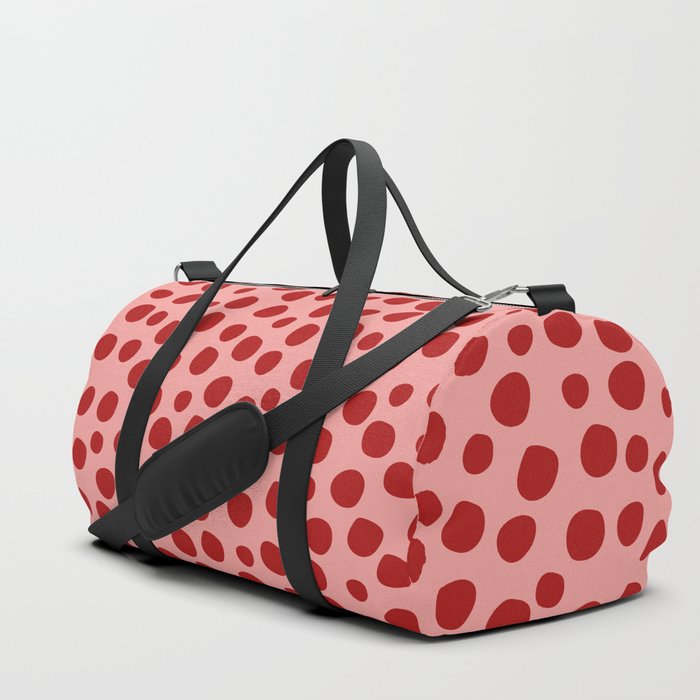 Irregular Small Polka Dots pink and red Duffle Bag