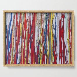 Abstract trees and fire Serving Tray