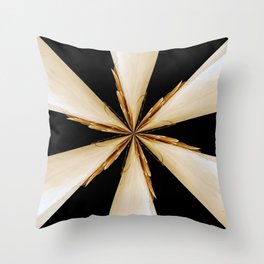 Black, White and Gold Star Throw Pillow