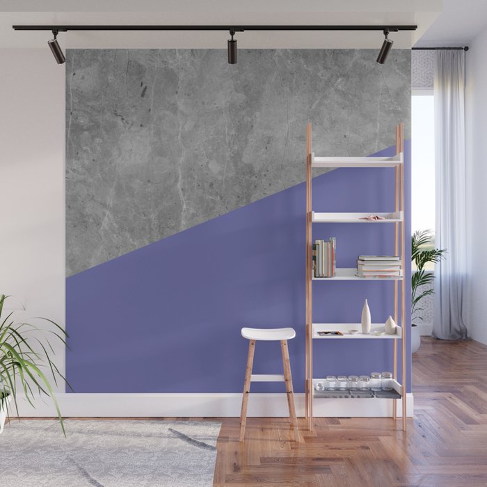 Very Peri 2022 Color Of The Year Violet Blue Periwinkle Concrete Wall Mural