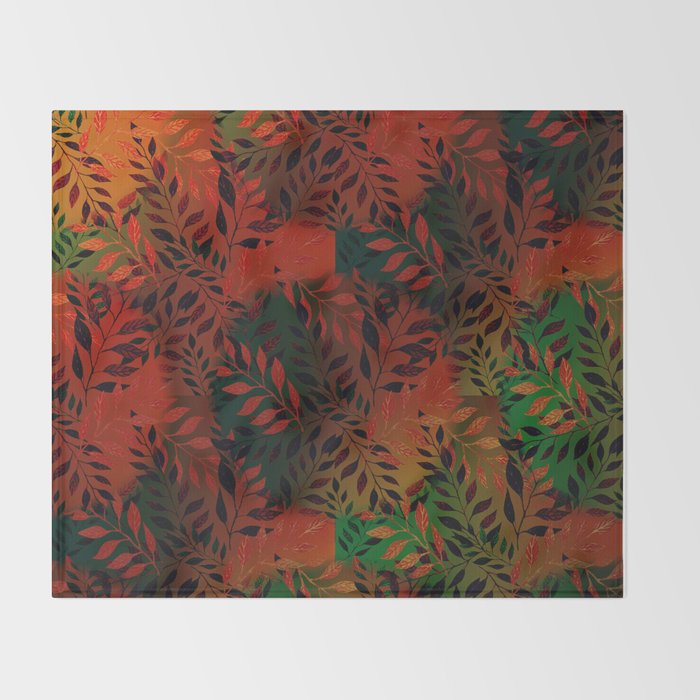 Abstract Leaf Arrangement African Colors Throw Blanket By