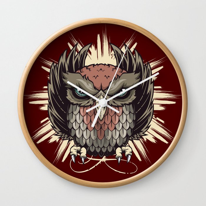 Burst owl Wall Clock