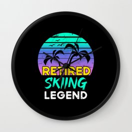 Retired Skiing Legend Retirement Gift 80's Retro Wall Clock | Retired, Vintage, Christmas, Skiier, Retire, Retirementgift, Mom, Wifehusband, Snowboarding, Skiing 