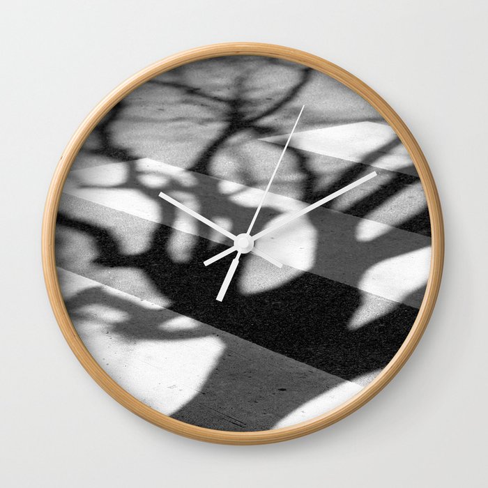 zebra crossing, tree shadow Wall Clock