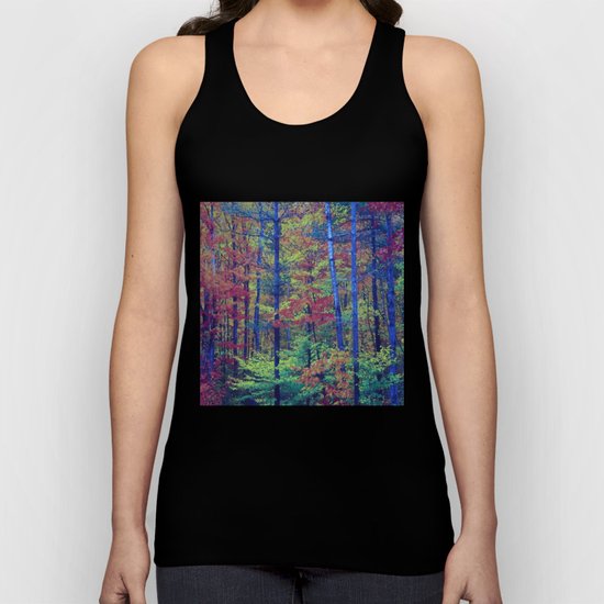 Forest - with exaggerated colors Unisex Tank Top
