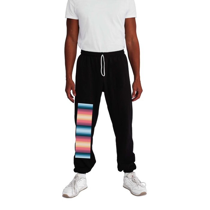 Feluna - Colorful Abstract 70s 80s Style Retro Rainbow Stripes Pattern  Design Sweatpants by AlphaOmega