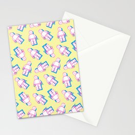 Mini Fig. Pattern - Yellow Stationery Cards
