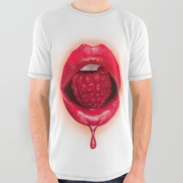 Red Lips with Raspberry - by Greta Darets All Over Graphic Tee