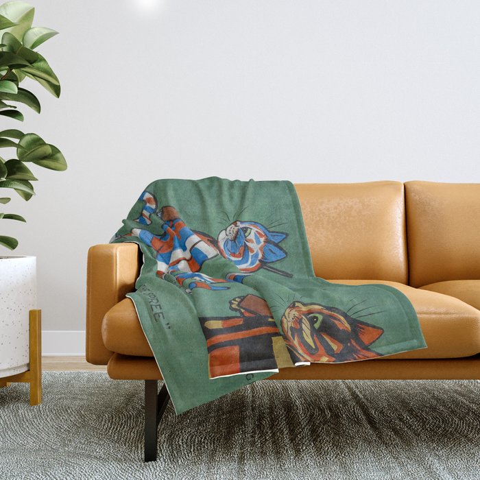 Louis Wain Were All Going To Berlin On The Spree  Throw Blanket