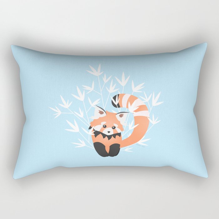 Baby Red Panda / Sky Rectangular Pillow