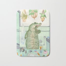This is a mirror. You are a reptile applying lipstick. Bath Mat