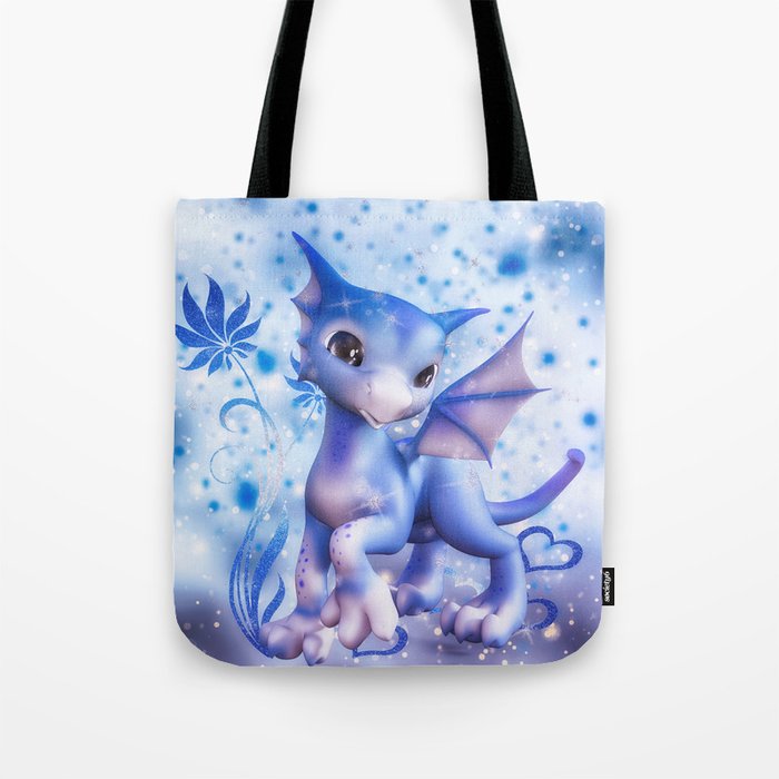 Cuddle me Dragon in blue Tote Bag