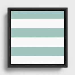 Maine Ocean Cabana Stripes Framed Canvas