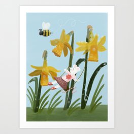 Daffodil Swing Art Print
