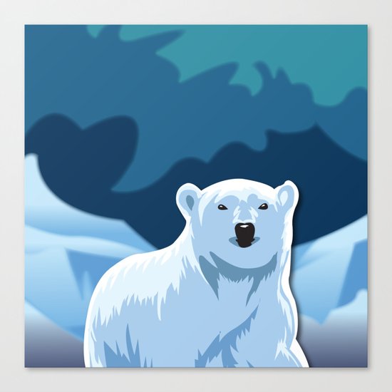 Lonely Polar Bear Canvas Print