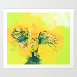 Silent Wings - Owl painting Art Print