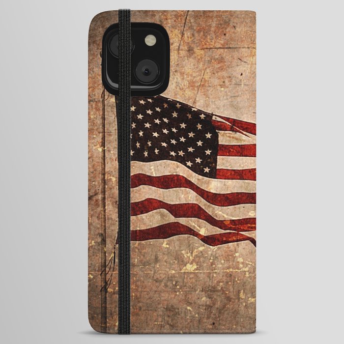 Textured American Flag iPhone Wallet Case