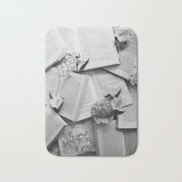 Books and Flowers | Mind and Heart | Valentine's day Bath Mat