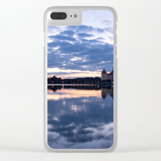 Fairy tale Castle - Fairytale Landscape Lake reflection blue hour on #Society6 Clear iPhone Case
