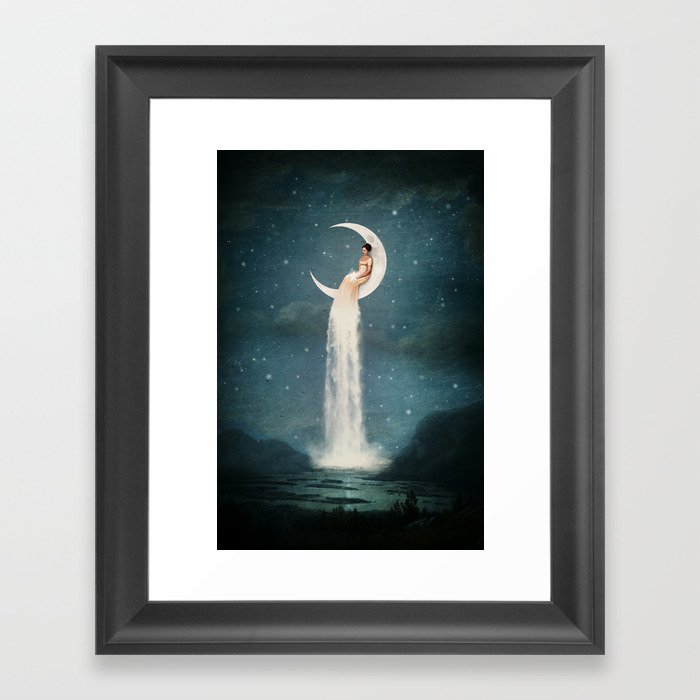 Moon River Lady Framed Art Print