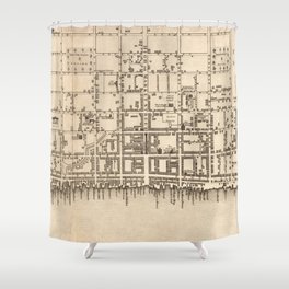 Vintage Map of Philadelphia Pennsylvania (1776) Shower Curtain
