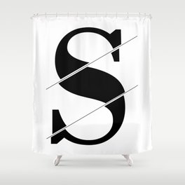 "Sliced Collection" - Minimal Letter S Print Shower Curtain