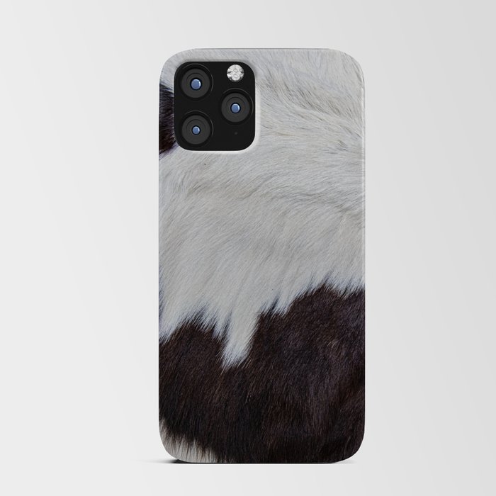 Brown and White Cow Skin Print Pattern Modern, Cowhide Faux Leather iPhone Card Case
