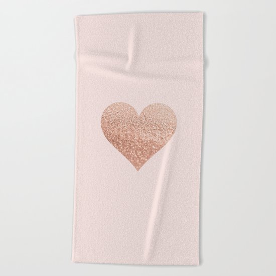 ROSEGOLD HEART BLUSH Beach Towel