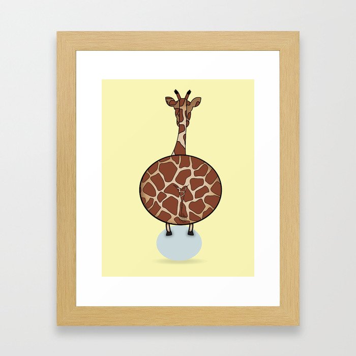 Giraffe From Behind Framed Art Print