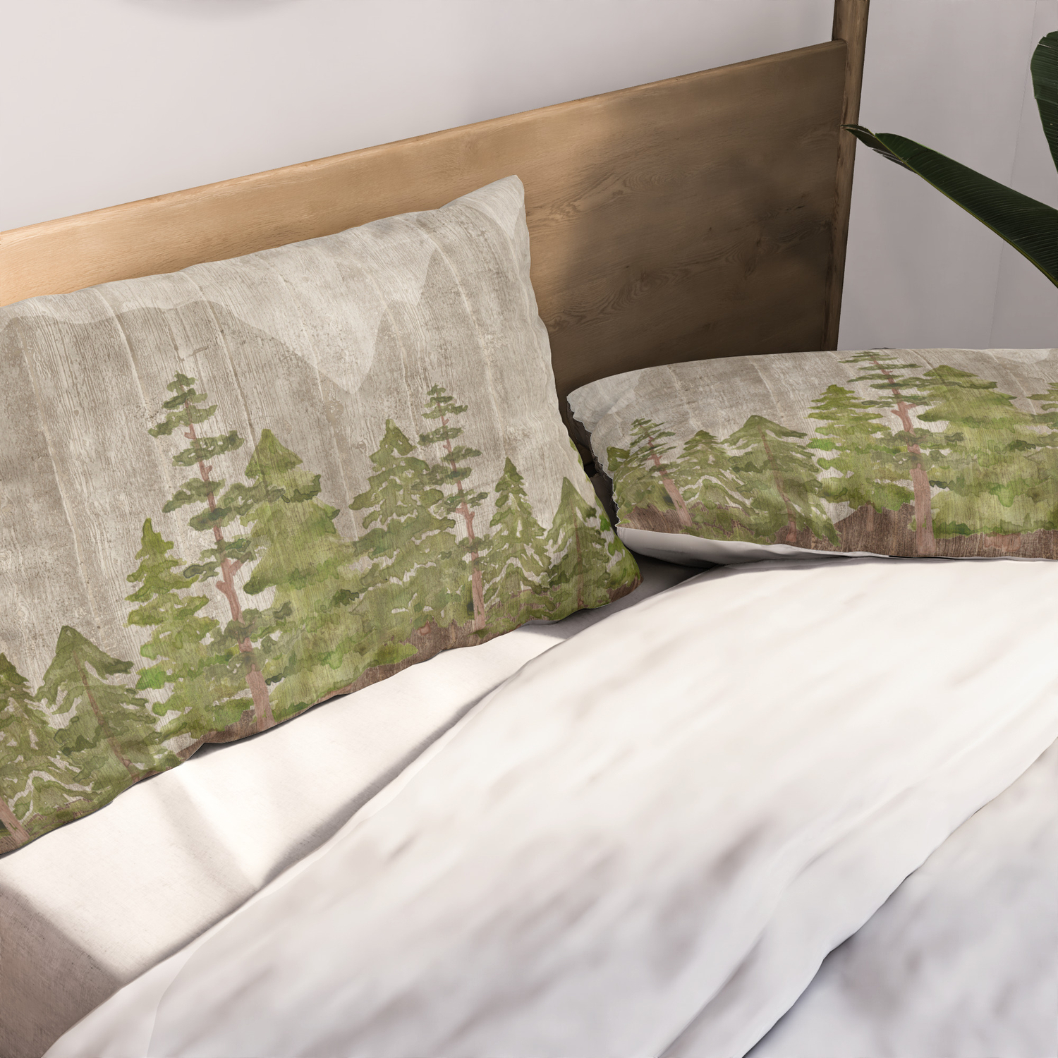 Society6 Mountain Range Woodland Forest by Cateandrainn on Rectangular Pillow Small 17 x 12 