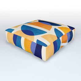 Night And Day Abstract Geometric Pattern Outdoor Floor Cushion