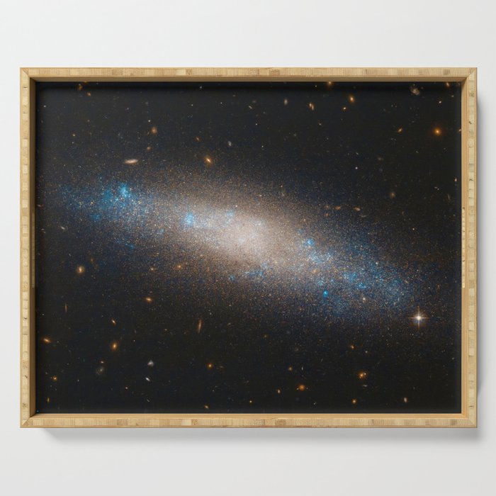 Celestial Sequins Photograph of Spiral Galaxy NGC 4455 - Coma Berenices (Berenice's Hair) Serving Tray