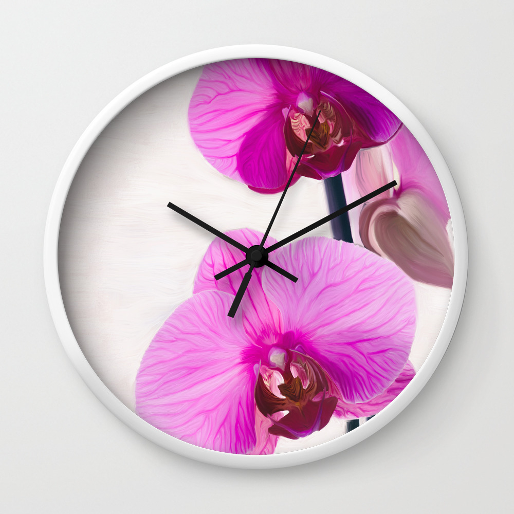 Orchid Flower Painting Wall Clock By Jirkasvetlik Society6