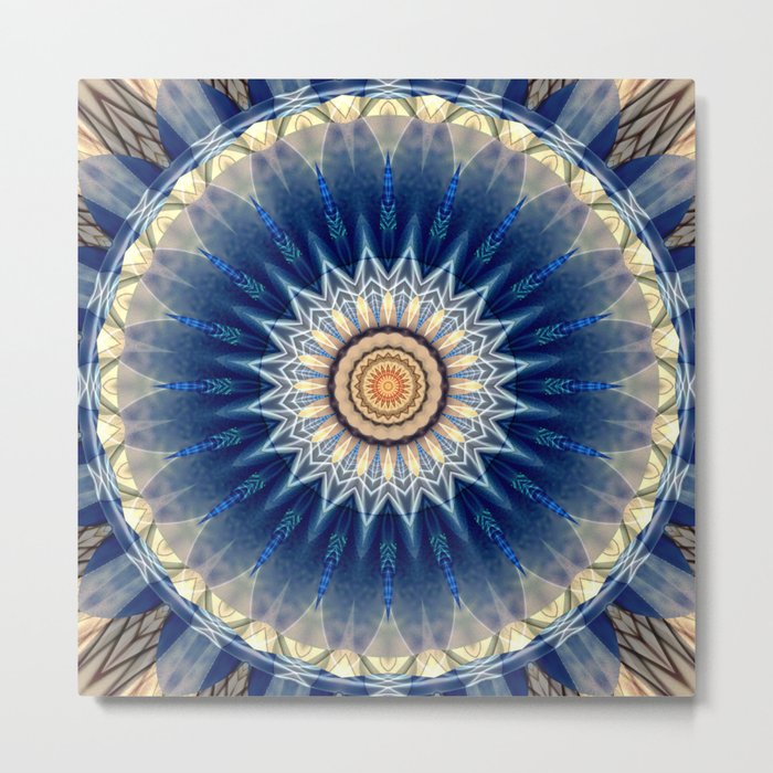 Mandala blue created by Tutti Metal Print