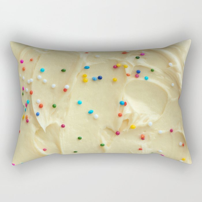 Vanilla Cake Frosting & Candy Sprinkles Rectangular Pillow