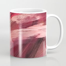 Entangled [2]: a vibrant, colorful abstract mixed-media piece in reds, pinks, black and white Coffee Mug