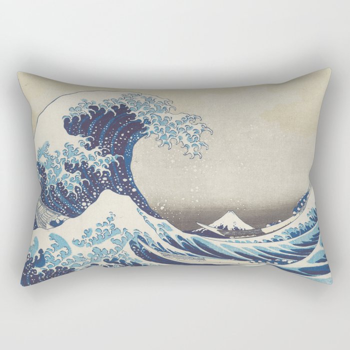 HD Original Great Wave Off Kanagawa Rectangular Pillow