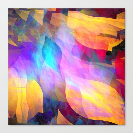 Colourful abstract with leaf shapes Canvas Print