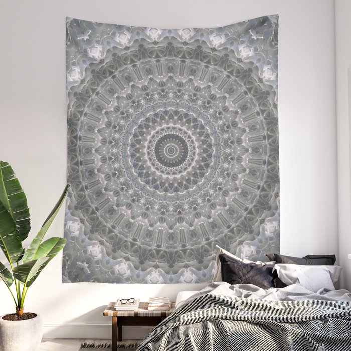 Grey mandala tapestry discount