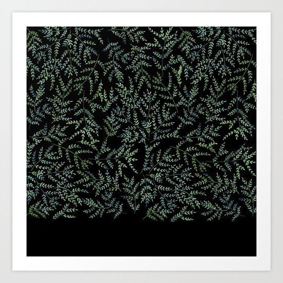 Watercolor leaf pattern Art Print