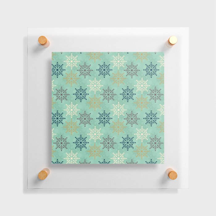 Christmas Pattern Snowflake Floral Retro Classic Floating Acrylic Print