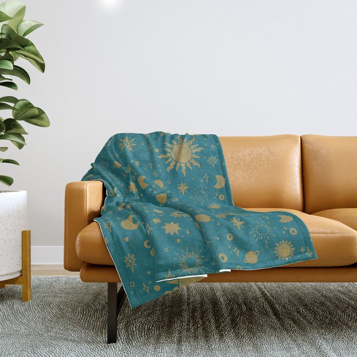 Sun and moon throw blanket top
