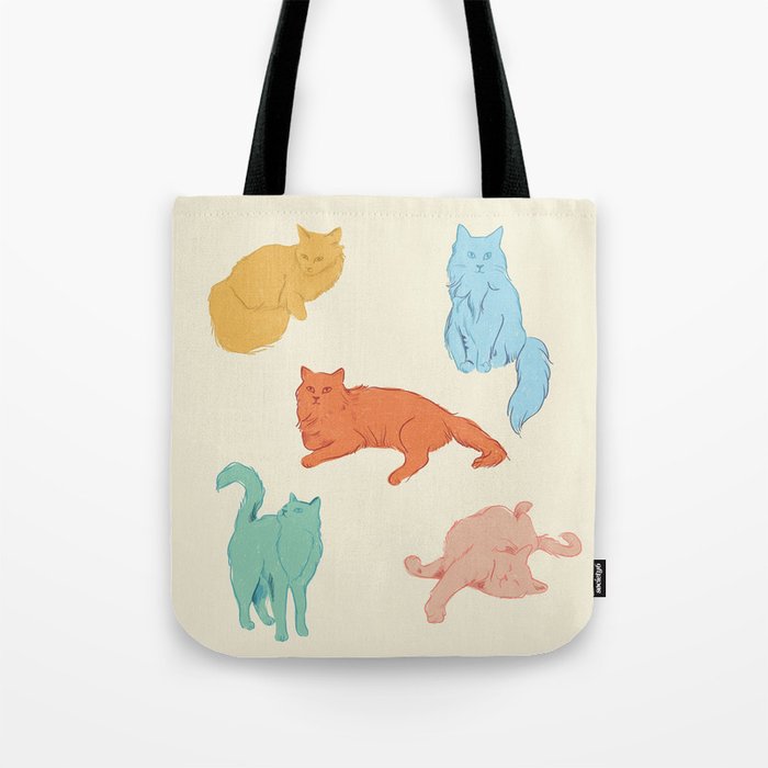 Cattitude - Cat illustration print Tote Bag