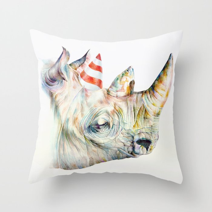 Rhino's Party Throw Pillow