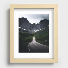 A road into the mountains Recessed Framed Print